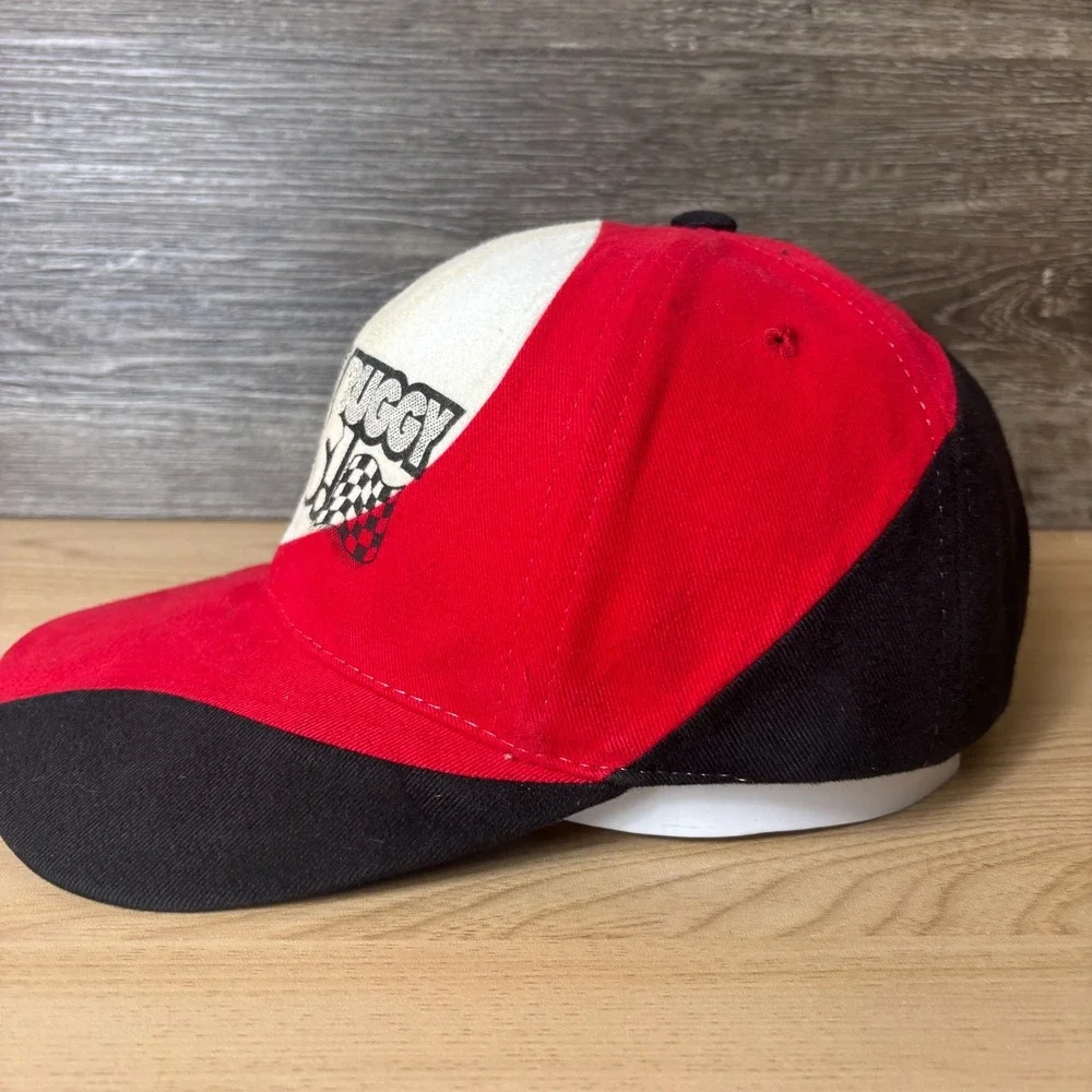 Vintage Swap Buggy Races Hat Cap Strap‎ Back Red Black Adjustable Mens